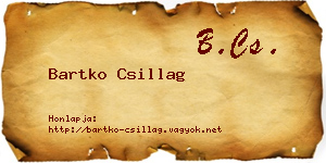 Bartko Csillag névjegykártya